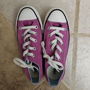magenta Pink/Purple Canvas Sneakers with White Laces